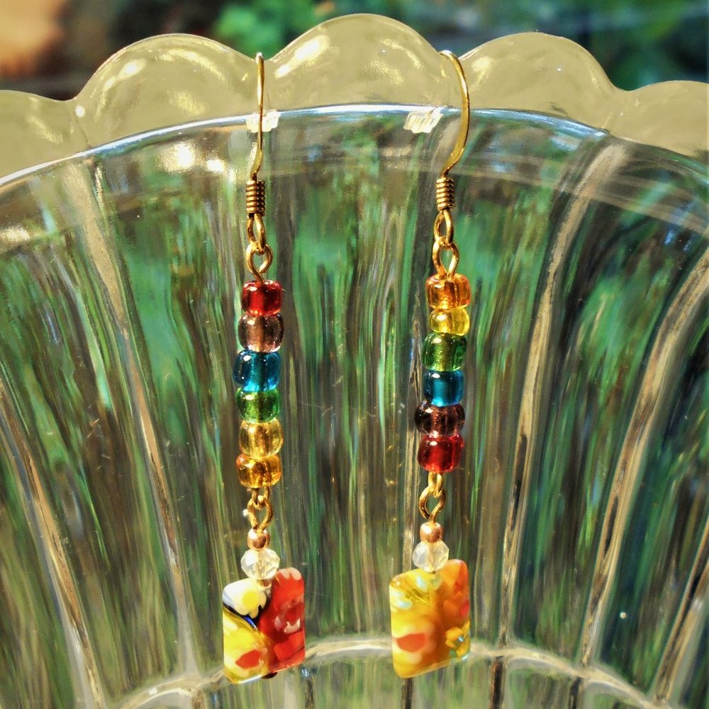 earrings glass beaded